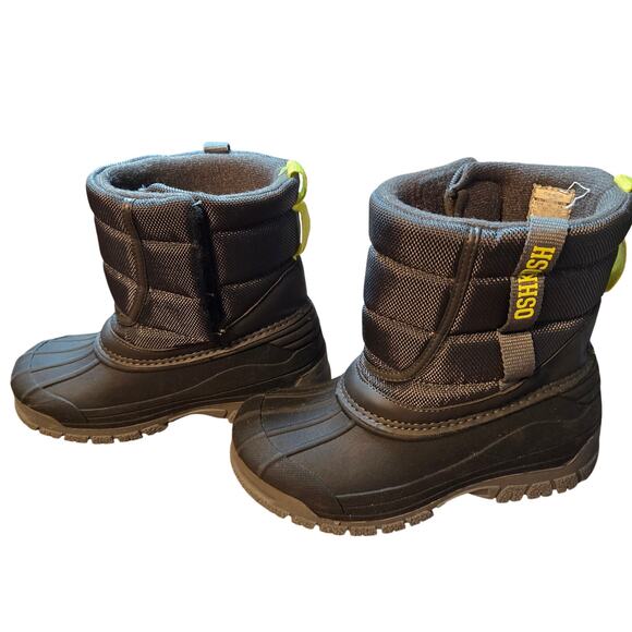 Oshkosh 12 Black Boy's Insulated Water Resistant Shearling Boots Shoes Girl's - Picture 2 of 5